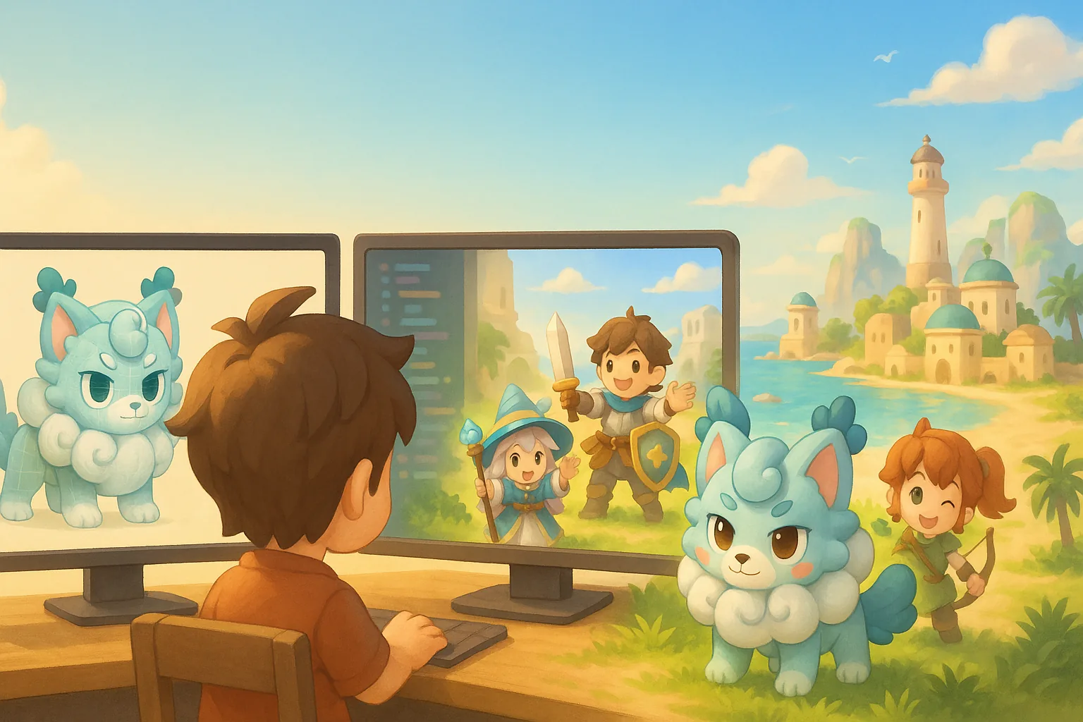 นักพัฒนากำลังสร้างโลกของเกม Toonda มอนสเตอร์เดินออกจากจอเข้าสู่เกม